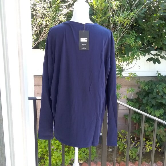YTD Men's Shirt Knit Casual Basic Henley Long Sleeve Navy Blue 5 buttons NEW XL - Picture 4 of 5